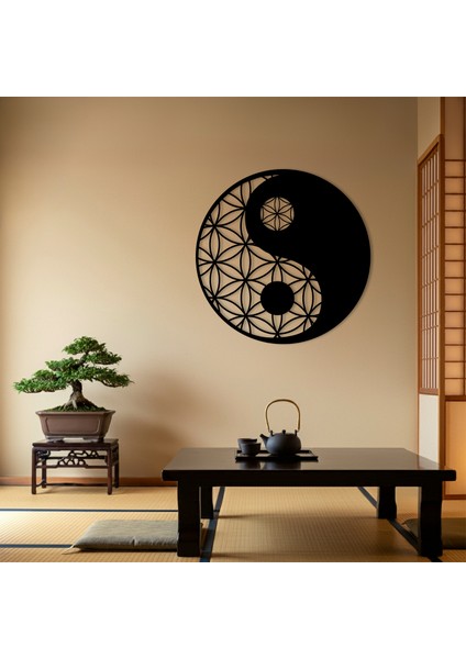 Yin ve Yang Temalı Ahşap Duvar Tablosu