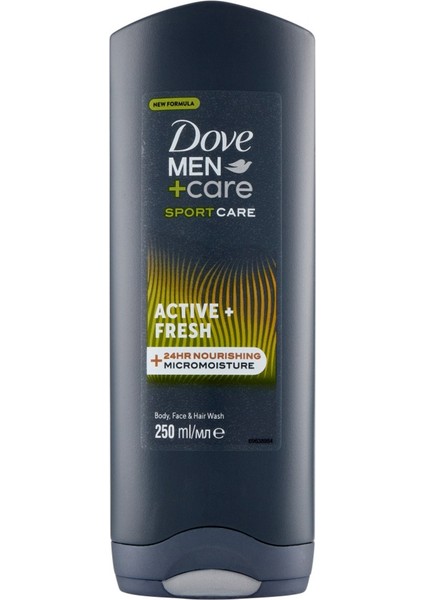 Men +Care Sport Care Active + Fresh Vücut, Yüz ve Saç Yıkama Jeli 250 ml