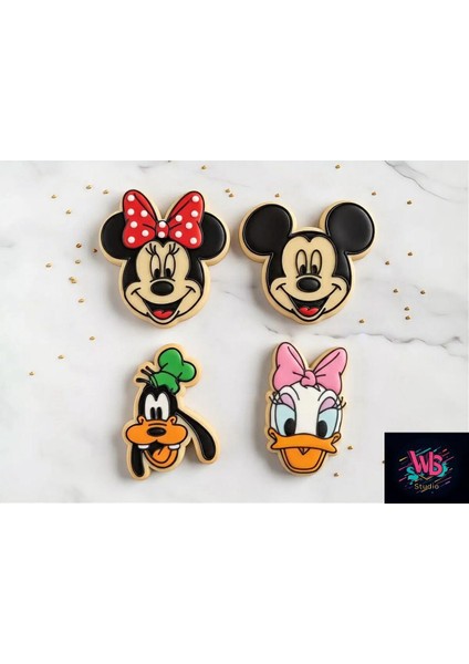 4'lü Mickey Mouse Kurabiye Kalıbı ve Şeker Hamuru Şekillendirici fiyatları