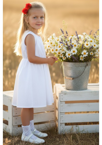 0008 - Krem Elbise Kırmızı Toka Takım fiyatları