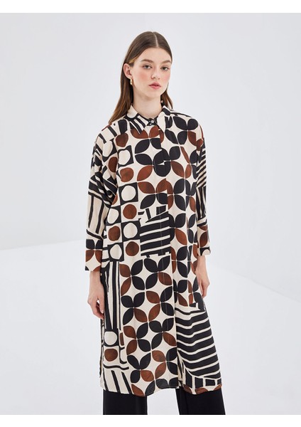 Yeni Sezon Desenli Oversize Kadın Gömlek Tunik indirimleri