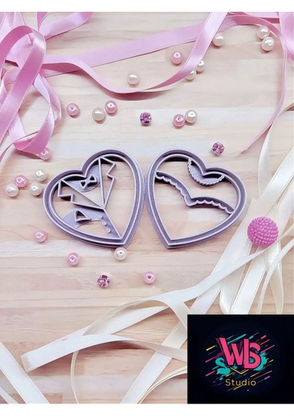 Kalpli Gelin Damat Kurabiye Kalıbı ve Şeker Hamuru Şekillendirici