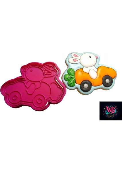 Havuç Arabalı Tavşan Kurabiye Kalıbı ve Şeker Hamuru Şekillendirici