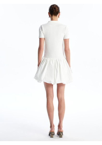 Yeni Sezon Polo Yaka Düz Kısa Kollu Triko Elbise fırsatları