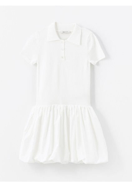 Yeni Sezon Polo Yaka Düz Kısa Kollu Triko Elbise indirimleri