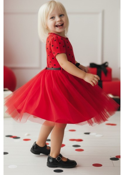 Kız Çocuk Magnolia Puanlı Tütü Kırmızı Elbise fiyatları