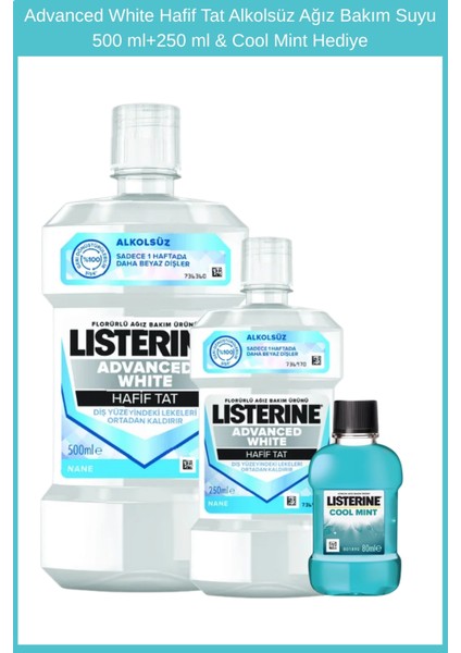 Advanced White 500 ml & 250 ml Advanced White + Listerine Mouthwash-Coolmınt