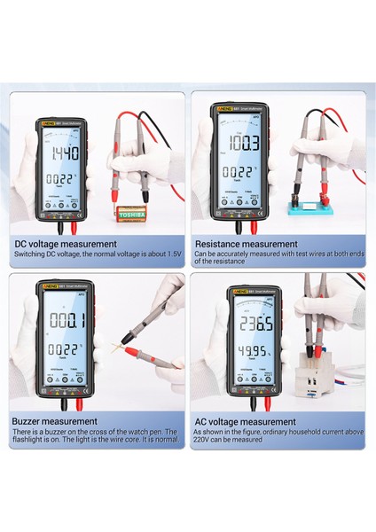 Aneng 681 Şarj Edilebilir Dijital Multimetre Tasarım Olmayan Voltaj Test Cihazı Ac/dc Voltaj Ölçer LCD Ekran Akım Test Cihazı Siyah (Yurt Dışından) fırsatları