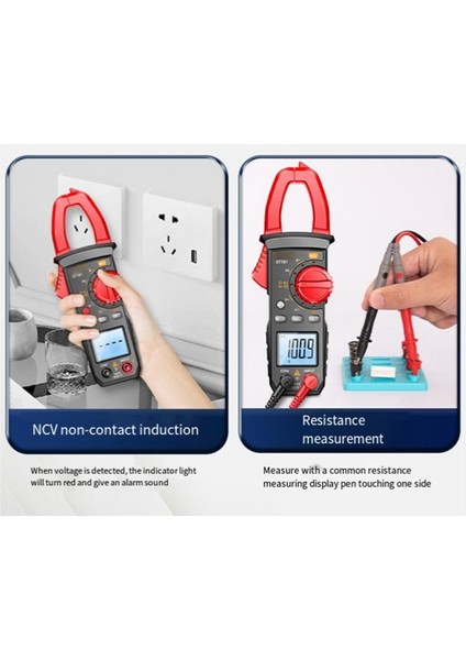 Akıllı Dijital Kelepçe Ölçer Yüksek Hassas Multimetre 400A Ac/dc Kelepçe Ölçer Dijital Ekran Arka Işığı Kelepçe Ölçer (Yurt Dışından)