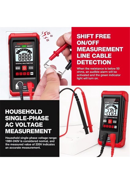 Habotest HT123 Dijital Multimetre - Otomatik Dijital Multimetre - Akıllı Ölçüm - Elektrik Test Cihazı Voltmetre Multimetre (Yurt Dışından) modelleri