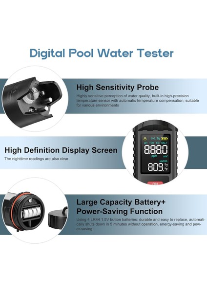 Akvaryum Için Havuz Tuz Test Cihazı, Ph Metre, Ph Metre, 7 Arada Tds Tuzluluk Test Cihazı Ec Orp S.g.temp ve Ph Test Cihazı Dijital (0.01 Hassasiyet) (Yurt Dışından) modelleri