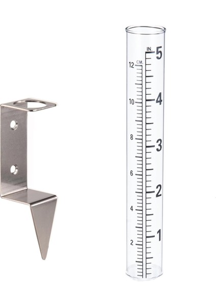 5 Inç Kapasiteli Tüplü Dış Mekan, 2&#39;den 1 Paslanmaz Çelik Tutucu - Bahçe Için Hassas Yağmur Ölçümü, Çimenler (Yurt Dışından) modelleri