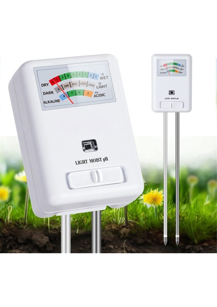 3&#39;ü 1 Arada Toprak Ölçer Nem Işığı ve Ph Test Cihazı Kapalı Açık Ev Bitkileri Bahçe Çim Çiftliği Hiçbir Pil Gerekmez Beyaz (Yurt Dışından) indirimleri