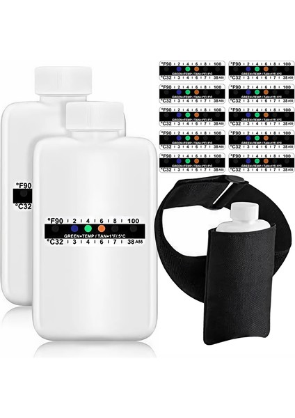 14PCS Idrar Testi Komple Kit, 2 Taşınabilir Boş Şişe, 10 Yapışkan Sıcaklığa Duyarlı Test Şeritleri ve Yalıtım Çantası (Yurt Dışından)