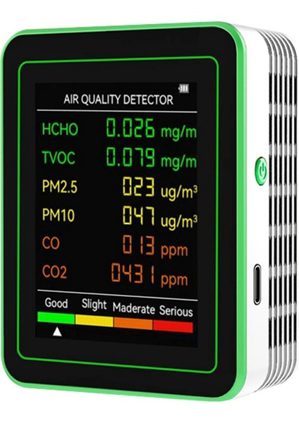 Hava Kalitesi Dedektörü 6 Arada 1 Dedektör Hcho Tvoc Co2 Co PM10 Pm1.5 Metre Gazlar Akıllı Beyaz Tespit (Yurt Dışından) indirimleri