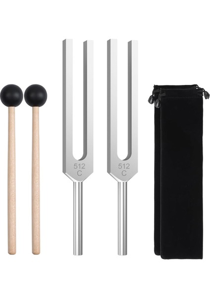 2pcs 512Hz Tuning Forks Seti, Alüminyum Alaşım Tutma Çiçekleri Çekiçli Çatallar, Ses Iyileştirme Terapisi ve Yoga&#39;yı Iyileştirmek Için (Yurt Dışından)