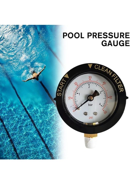190058 Basınç Göstergesi 0-60 Psi, 1/4 Inç Npt Alt Montaj Yüzme Havuzu ile Filtre Su Basınç Göstergesi Başlatın ve Temizleyin (Yurt Dışından) fiyatları