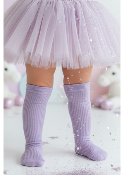 Kız Bebek Fiyonk Detaylı Diz Altı Çorap / Lila AR-0090.2 fiyatları
