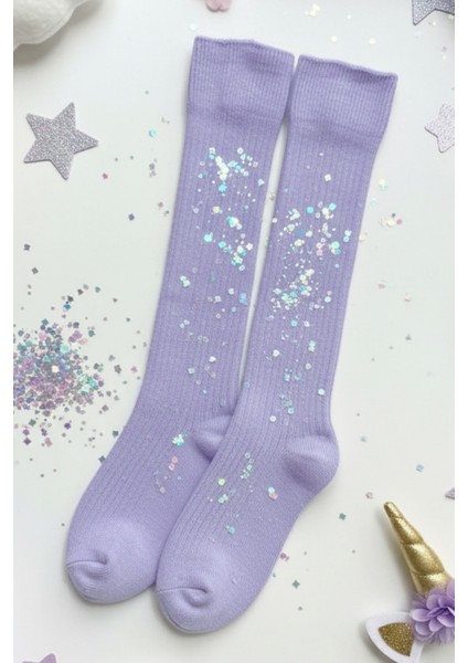 Kız Bebek Fiyonk Detaylı Diz Altı Çorap / Lila AR-0090.2 modelleri