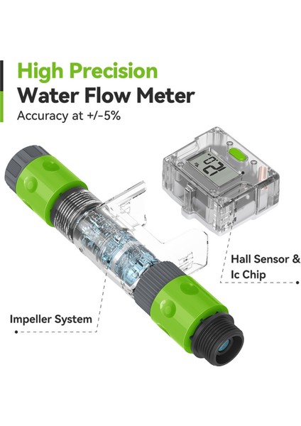 Abd Nh Akıllı Wifi Su Akış Ölçer 3/4inch Dijital LCD Bahçe Musluk Hortumu Sulama Sulama Sistemi Tarih Monitörü (Yurt Dışından) modelleri