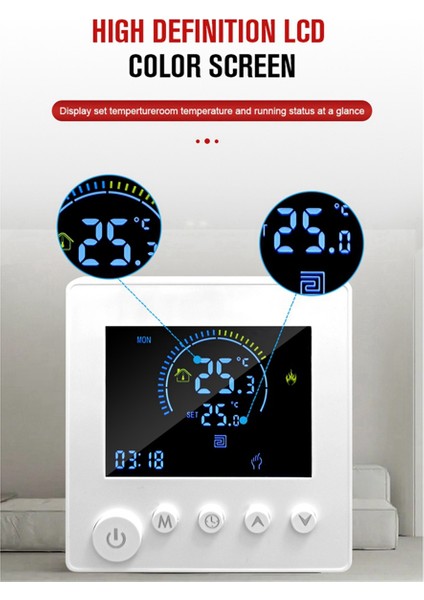 Tuya Wifi Termostat Sıcaklık Kontrolörü Su Elektrik Zemin Isıtma Trv 16A Dijital LCD Duvar Duvarı (Yurt Dışından) modelleri