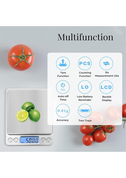 Gıda Ölçekleri 3kg/0.1g Dijital Mutfak Ölçeği Ağırlık Gramlar ve Ons Pişirme Için Pişirme Kahve LCD Ekran Asma Kanca (Yurt Dışından) indirimleri
