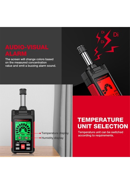 Habotest HT609 Pro Yanıcı Gaz Dedektörü Geri Çekilebilir 50-1000PPM Ses ve Ekran Alarmı Yanıcı Doğal Metan Gaz Dedektörü (Yurt Dışından) modelleri