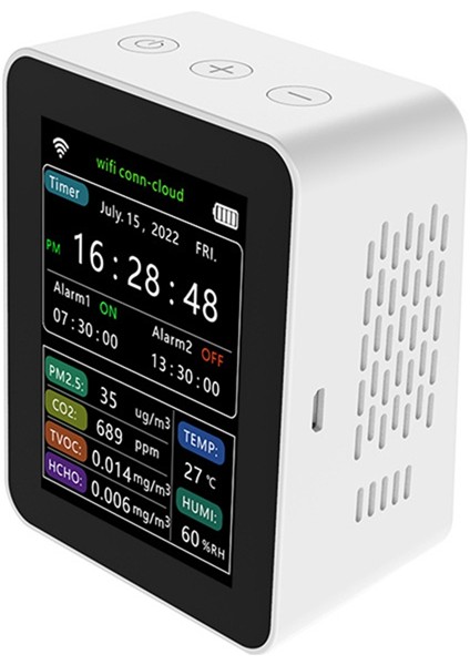 Wifi Too Smart Co2 Sensör Karbon Dioksit Dedektörü Hcho Tvoc Co2 Temp Humı ​​dettektör LCD Ekran Akıllı Yaşam Uygulaması Beyaz (Yurt Dışından) fiyatları