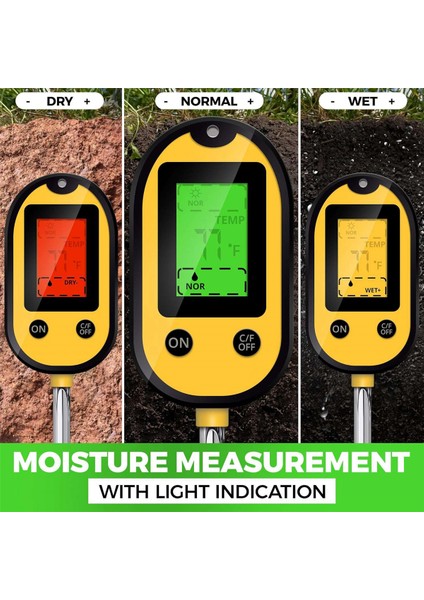 5-1 Arada Toprak Nem Ölçer, Çevre Aydınlatması/güneş Işığı Yoğunluğu, Toprak Sıcaklığı Değeri, Toprak Nem Içeriği (Yurt Dışından)