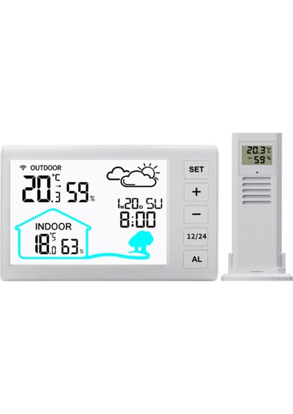 Kapalı Dış Termometre Higrometre Kablosuz Hava Istasyonu Ev Hava Tahmini Saat Hava Istasyonları (Yurt Dışından) modelleri