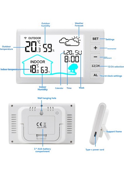 Kapalı Dış Termometre Higrometre Kablosuz Hava Istasyonu Ev Hava Tahmini Saat Hava Istasyonları (Yurt Dışından) fırsatları