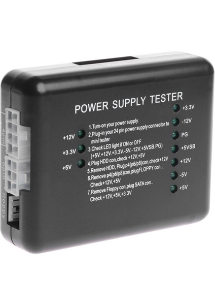 Pc 20 24 Pin Güç Kaynağı Test Cihazı Psu Atx Sata HDD Ölçer Için LED 12V 5V 3.3V (Yurt Dışından)