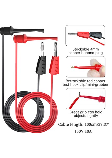 P1308D 25PCS Multimetre Silikon Test Kurşun Kiti Değiştirilebilir Iğne Spanner Timsah Klibi 4mm Muz Fiş (Yurt Dışından) fiyatları