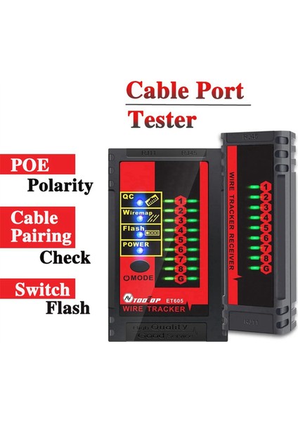 Tooltop ET605 Ağ Kablo Test Cihazı Poe Qc Lan Kablo Eşleştirme Kontrolü Tarama Kablosu Kablosu Kablo Test Cihazı Ağı Onarım Tespiti (Yurt Dışından) fiyatları