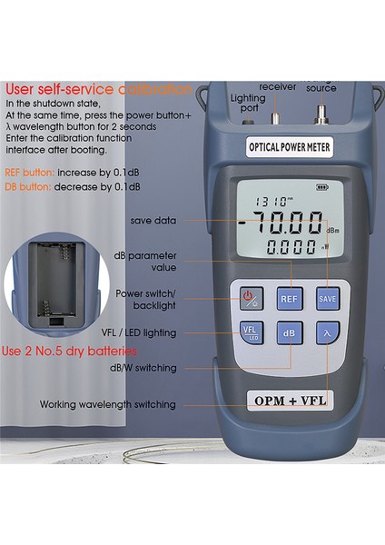 Comptyco Aua -G710B Optik Güç Ölçer (Opm -70 -+10DBM) Görsel Arıza Bulucu Optik Fiber Test Cihazı 10KM Vfl 10MW (Yurt Dışından) fiyatları