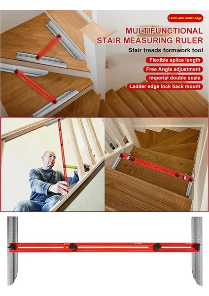 Merdiven Sırt Şablonu Aleti Profesyonel Raf Scribe Alet Merdiven Ölçüm Aracı Jig Yükselticiler Için Duvar Bölmeleri (Yurt Dışından) fiyatları