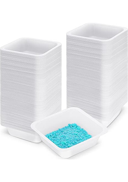 250 Paket Tartım Tekneleri Orta 100ML Kare Tek Kullanımlık Plastik Tepsiler Ölçekli Anti Statik Plastik Pan Laboratuvarı Tartım Yemekleri (Yurt Dışından)