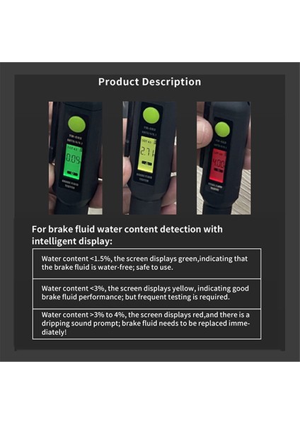 Dot3/dot4/dot5.1 Fren Sıvısı Test Cihazı Yağ Test Cihazı Otomatik Fren Sıvı Yağ Mini Test Cihazı Dedektörü Araç Metal Probu Sesli (Yurt Dışından) fiyatları
