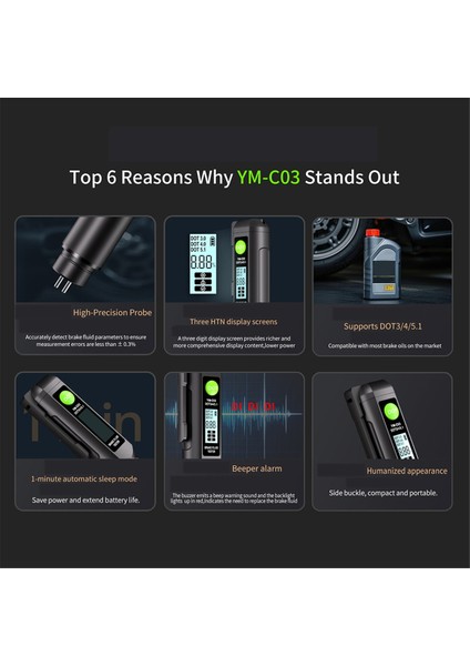 Dot3/dot4/dot5.1 Fren Sıvısı Test Cihazı Yağ Test Cihazı Otomatik Fren Sıvı Yağ Mini Test Cihazı Dedektörü Araç Metal Probu Sesli (Yurt Dışından) fırsatları