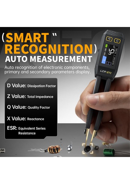 Fnirsi Lcr-St1 Mini Akıllı Tweezer Lcr Smd Esr Test Cihazı Direnç Kapasitans Endüksiyon Süreklilik Diyot Ölçüm Testi (Yurt Dışından) indirimleri