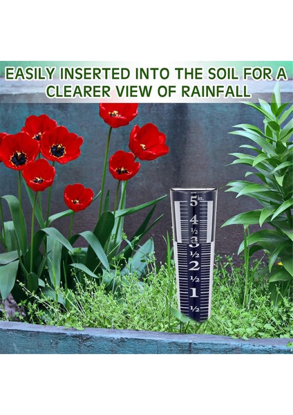 4 Adet 5 Inç Kapasiteli Yağmur Göstergesi Dış Mekan Okunması Kolay Akrilik Yağmur Göstergeleri, Yağışları Ölçün ve Izleyin (Yurt Dışından) fırsatları