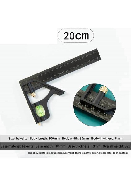 200MM Çok Fonksiyonlu Kombine Kare Cetvel Hareketli 45 Derecelik Sağ Açılı Koltuk Değneği Ölçüm Aracı (Yurt Dışından) fırsatları