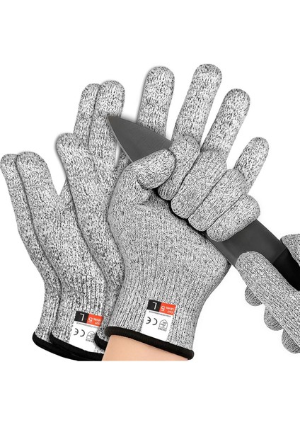 5 Çift Genel Model Kesme Dayanıklı Eldivenler Seviye 5 Koruması, Kesme Geçirmez Eldivenler, Makine Yıkanabilir, Koruyucu Eller (Yurt Dışından)