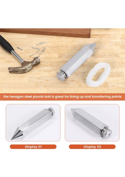 Altıgen Çelik Plumb Bob Genel Seviye Plumb Bob 4,5 M Messenger Düz Seviye Ayarlayıcı ile Surveyörler Için, Kazı (Yurt Dışından) indirimleri