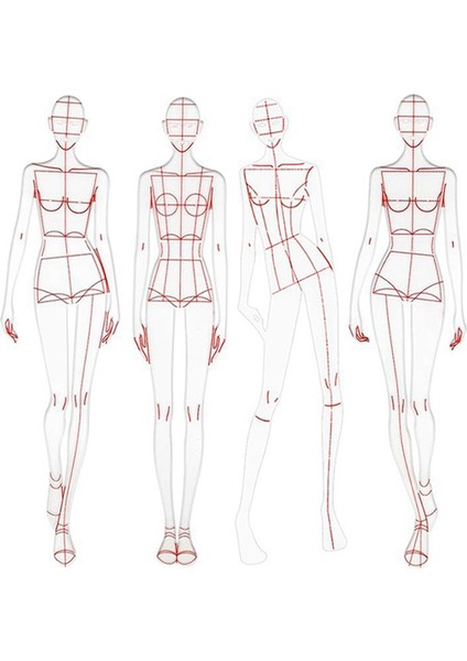Moda Illüstrasyon Cetvel Eskiz Şablonu Dikiş Cetveli Insansı Desen Ölçen Kıyafetler, B (Yurt Dışından) modelleri