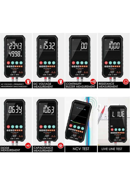 Dijital Multimetre 6000 Sayılar True Rms Ac/dc Voltaj Direnci Kapasitans Frekans Sürekliliği Diyot Ncv Testi FY107C (Yurt Dışından) indirimleri