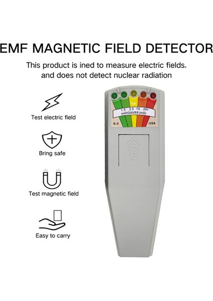 K2 Dijital Elektromanyetik Alan Radyasyon Test Cihaz 5 LED Gauss Emf Ölçer Hayalet Avcılık Kişisel Güvenliği (Yurt Dışından) modelleri
