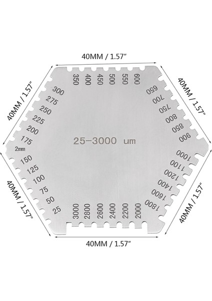10 Adet Islak Film Tarağı 25-3000UM Kalınlık Göstergesi Yüksek Doğruluk Paslanmaz Çelik Depolama Çantası (Yurt Dışından) indirimleri