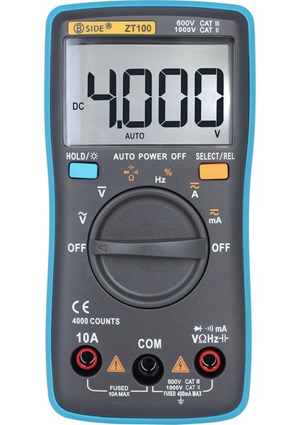 Bıde ZT100 Dijital Multimetre 4000 Sayım Dc/ac Voltaj Akım Kapasitans Hz Diyot Ohm Test Cihazı Ampermetre Voltmetre (Yurt Dışından) modelleri