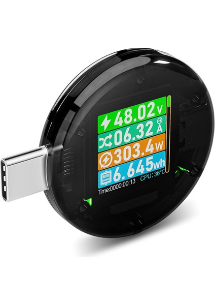 USB C Güç Ölçer Test Cihazı, USB Multimetre Voltaj Akım Amp Volt Detektörü Şarj Cihazları Için Dijital Test Cihazı Güç Bankası Kablosu (Yurt Dışından)